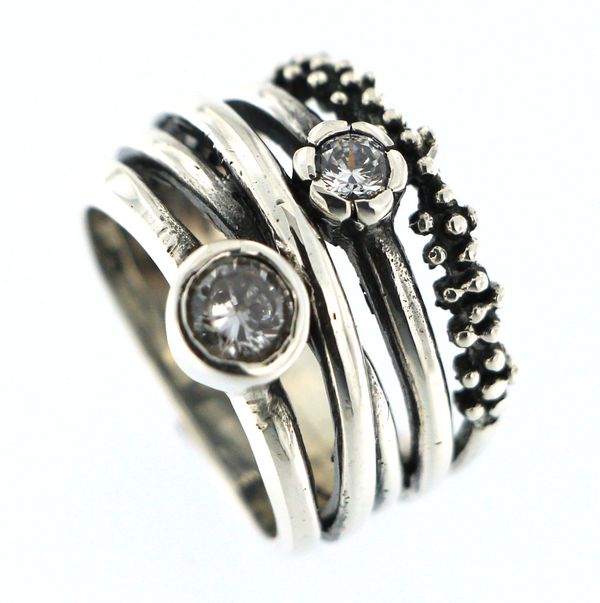 Slv ringe med Krystaller/Zirkoner eller Sten