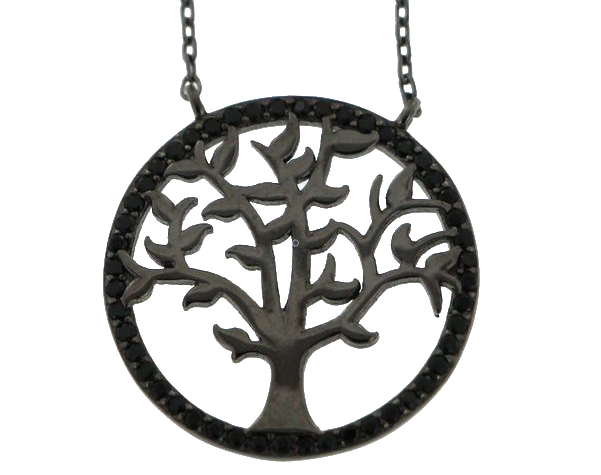 Slv Halskder med Vedhng