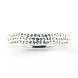 "ASTA" Slvring med lyse swarovski krystaller