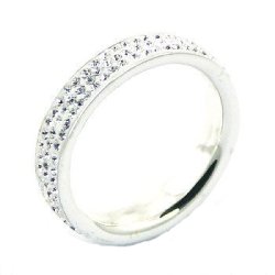"ASTA" Slvring med lyse swarovski krystaller