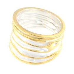 "DAGMAR"Ring i slv med guldbelagt twist