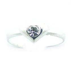 "Marian" Brne/T Slv Ring med 1 Swarovski Krystal