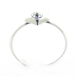 "Marian" Brne/T Slv Ring med 1 Swarovski Krystal