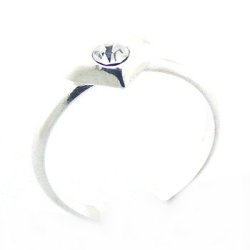 "Marian" Brne/T Slv Ring med 1 Swarovski Krystal