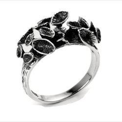 "Beatrix" Slv Ring i oxideret slv