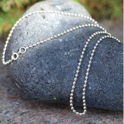 Kugle Slv Halskde Diameter 2mm Lngde Fra 50-60cm