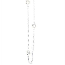 "Alex" Slv Halskde med lyse krystaller