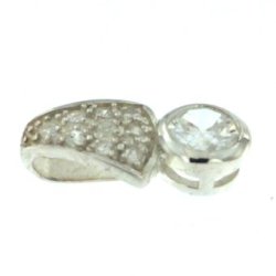 "Grete" Slv Vedhng med sm lyse krystaller og en stor