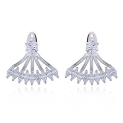 "Ran" Stik reringe i Vifteform med lyse Zirkoner