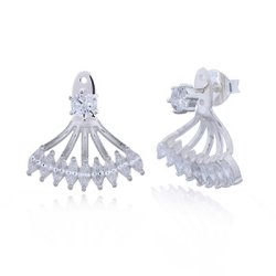 "Ran" Stik reringe i Vifteform med lyse Zirkoner