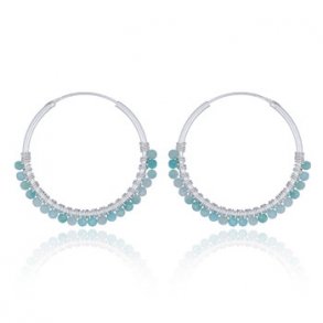 Creoler Slv reringe Med Amazonite Sten