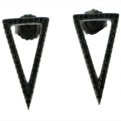 "Noa" reringe i Sort Slv Med Sm Sorte Zirkoner