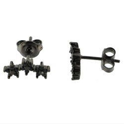 "Nina" reringe i Sort Slv Med Sm Sorte Zirkoner